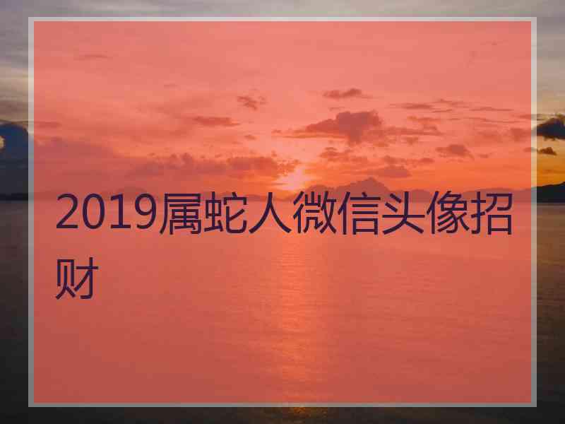 2019属蛇人微信头像招财