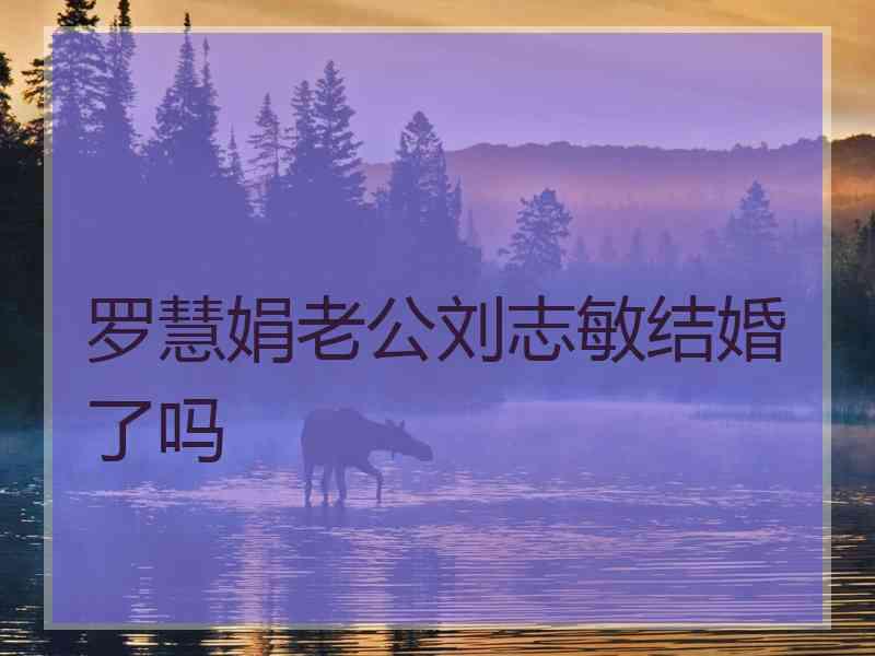 罗慧娟老公刘志敏结婚了吗