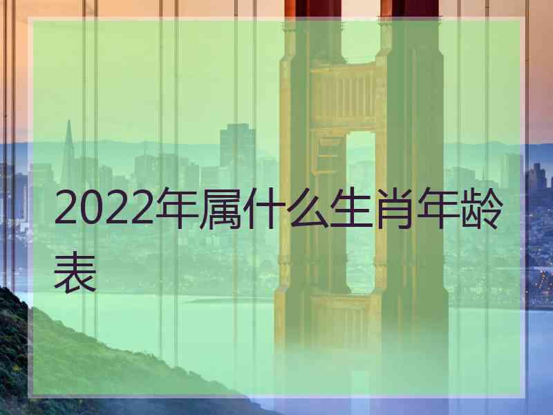 2022年属什么生肖年龄表