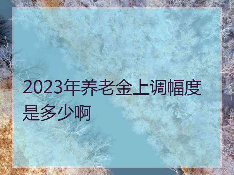 2023年养老金上调幅度是多少啊