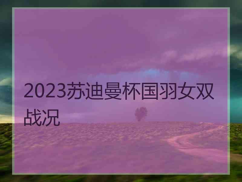 2023苏迪曼杯国羽女双战况