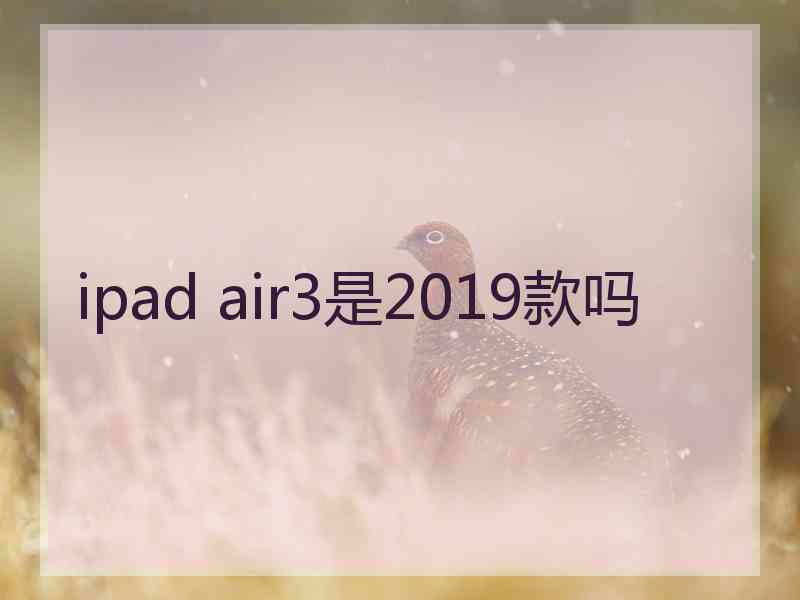 ipad air3是2019款吗