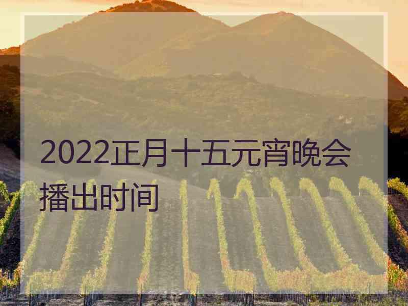 2022正月十五元宵晚会播出时间