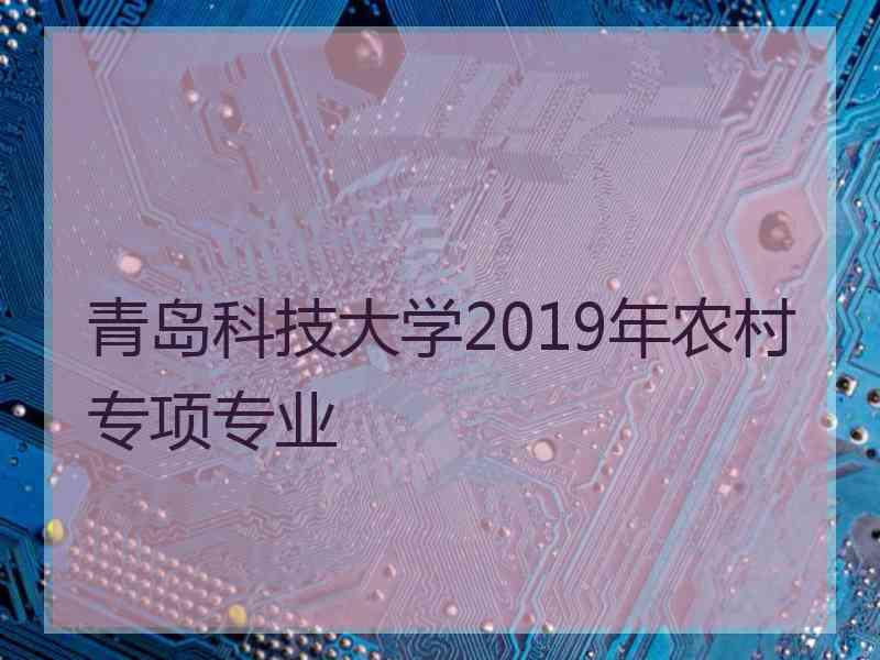 青岛科技大学2019年农村专项专业