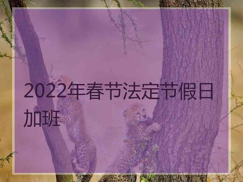 2022年春节法定节假日加班