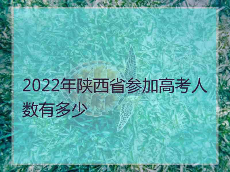 2022年陕西省参加高考人数有多少