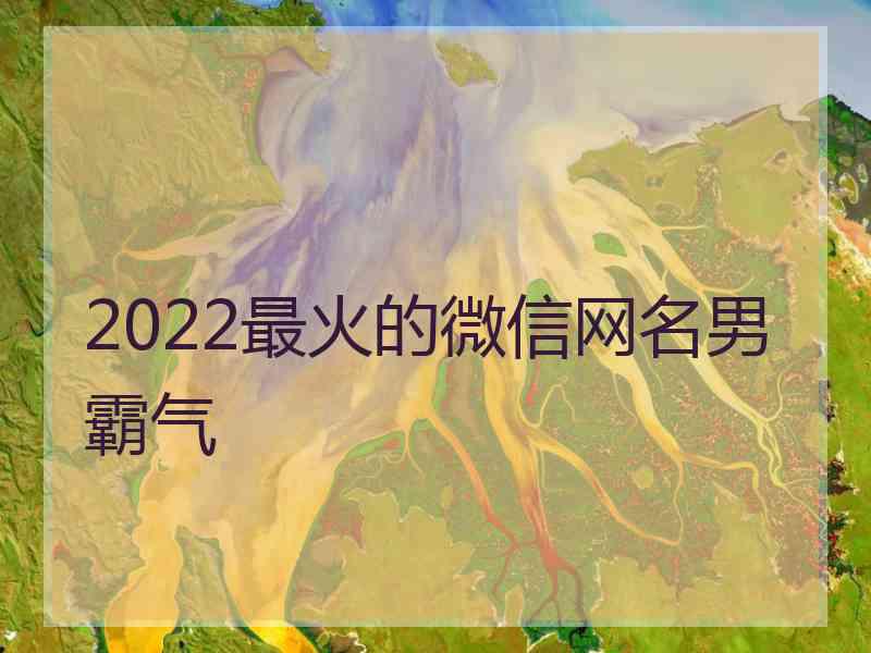 2022最火的微信网名男霸气