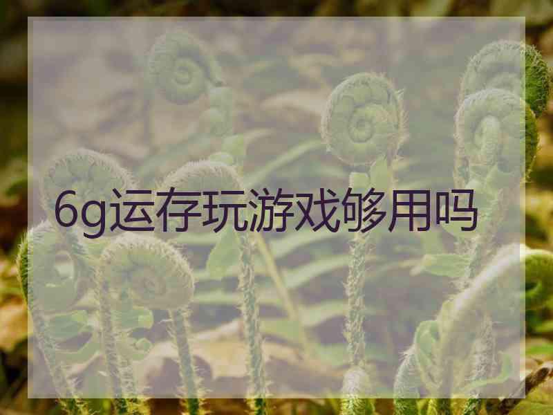 6g运存玩游戏够用吗