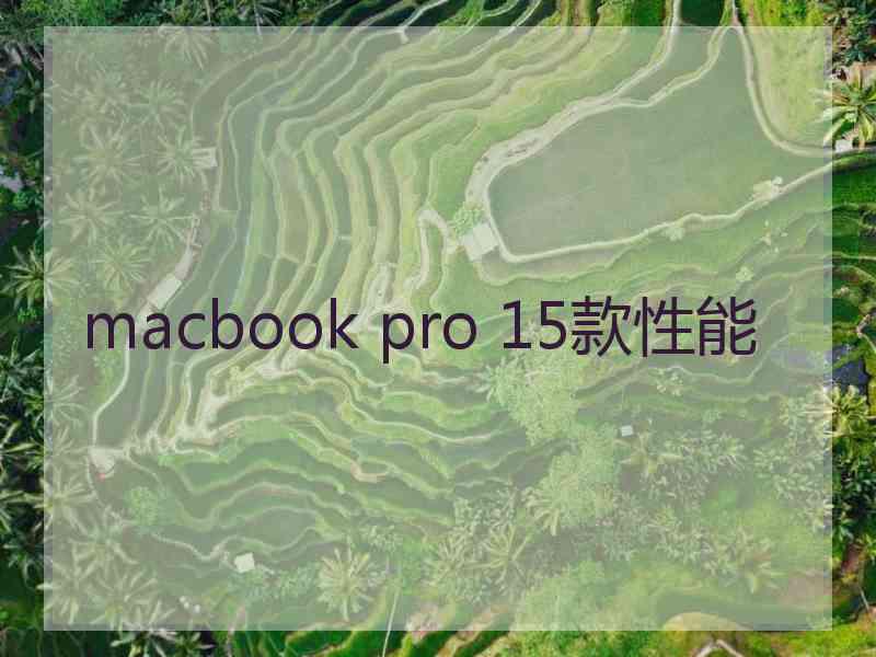 macbook pro 15款性能