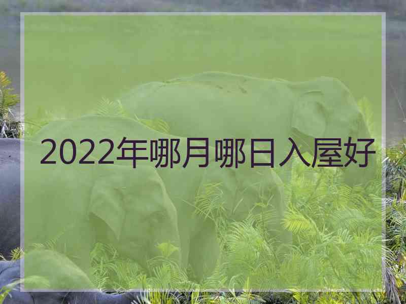 2022年哪月哪日入屋好