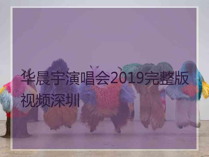 华晨宇演唱会2019完整版视频深圳