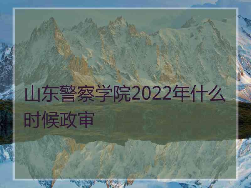 山东警察学院2022年什么时候政审