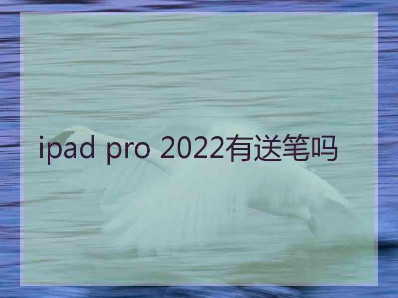 ipad pro 2022有送笔吗