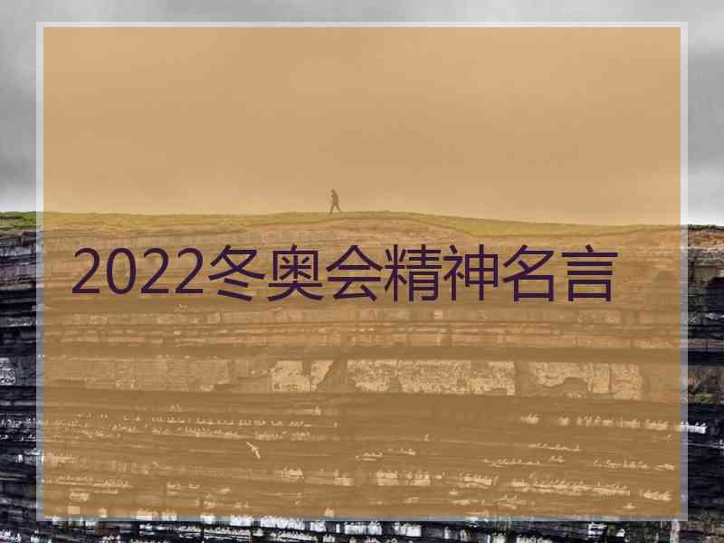 2022冬奥会精神名言