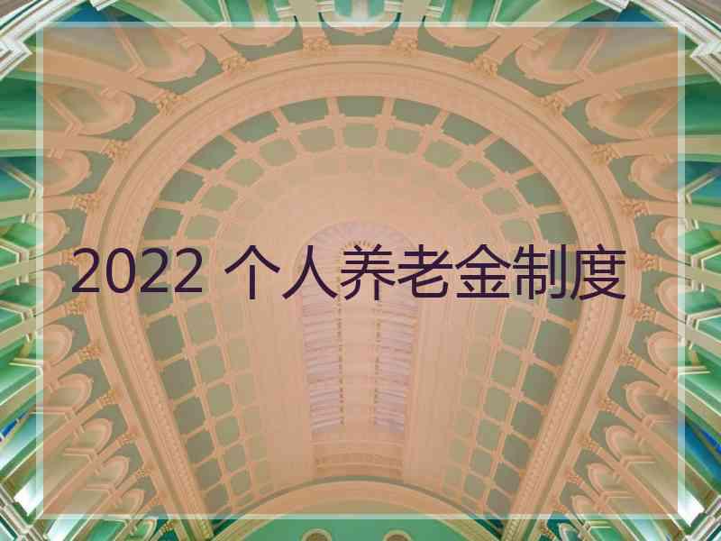 2022 个人养老金制度