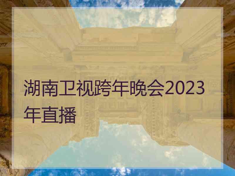 湖南卫视跨年晚会2023年直播