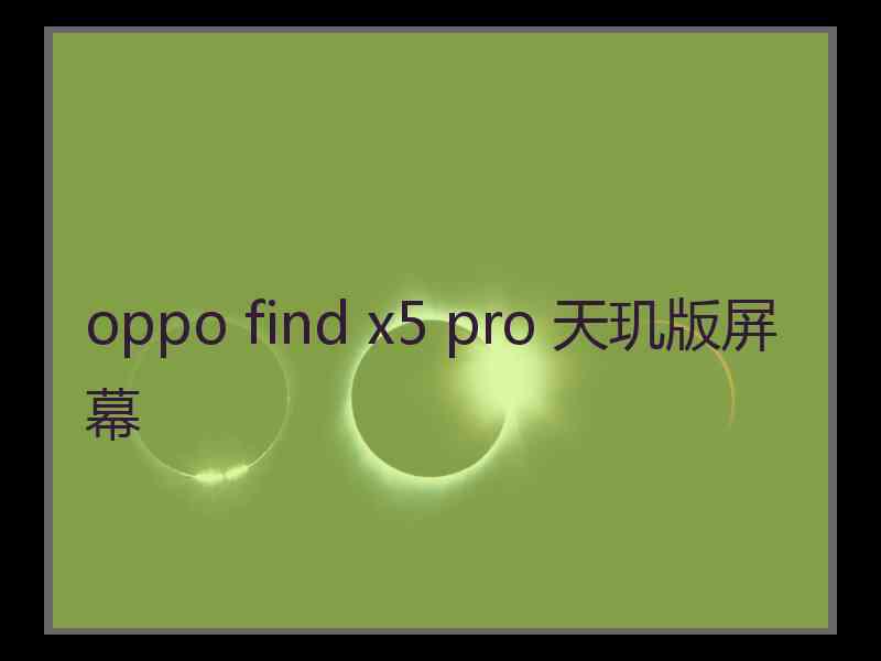 oppo find x5 pro 天玑版屏幕