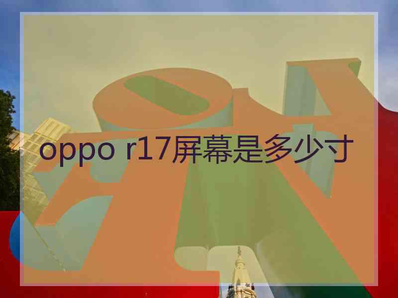 oppo r17屏幕是多少寸