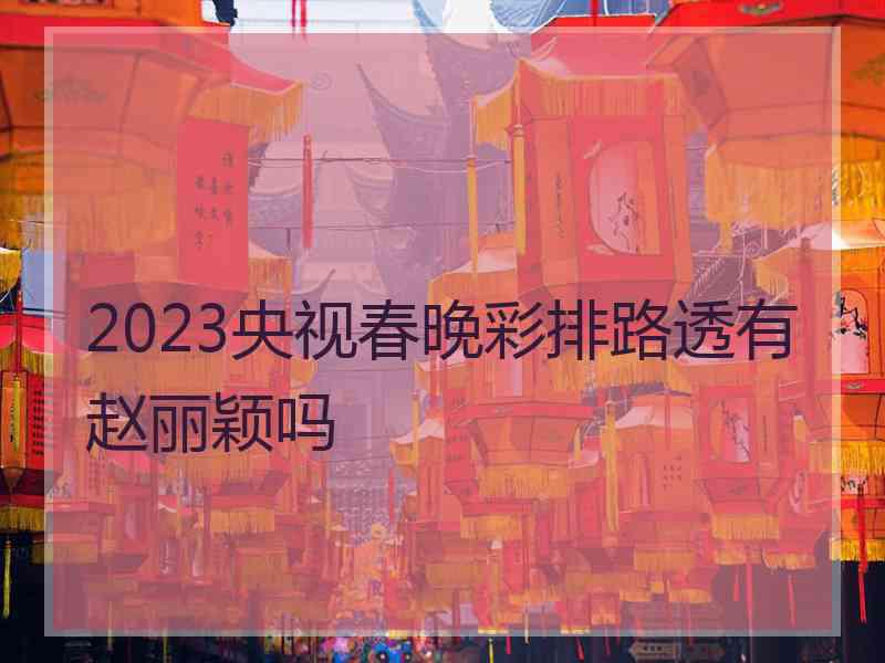 2023央视春晚彩排路透有赵丽颖吗