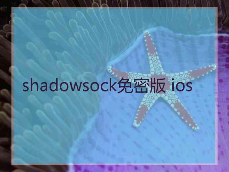 shadowsock免密版 ios