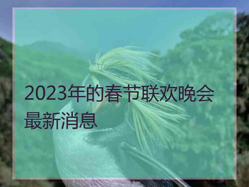 2023年的春节联欢晚会最新消息