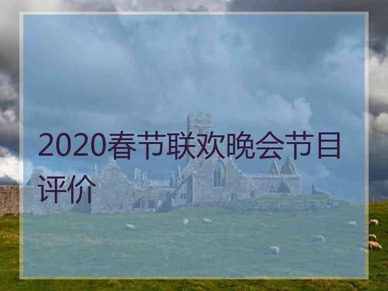 2020春节联欢晚会节目评价