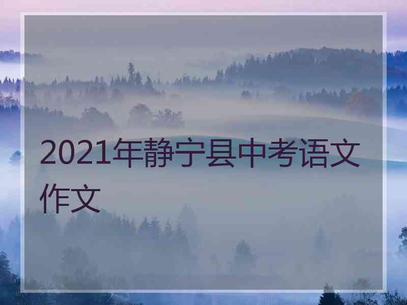 2021年静宁县中考语文作文