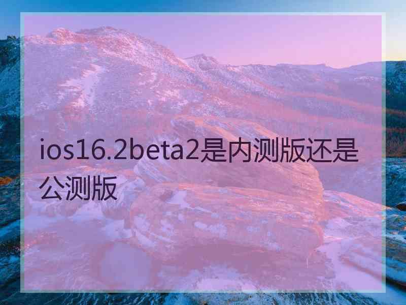 ios16.2beta2是内测版还是公测版