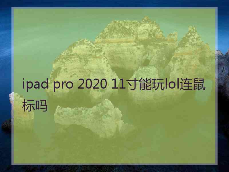 ipad pro 2020 11寸能玩lol连鼠标吗