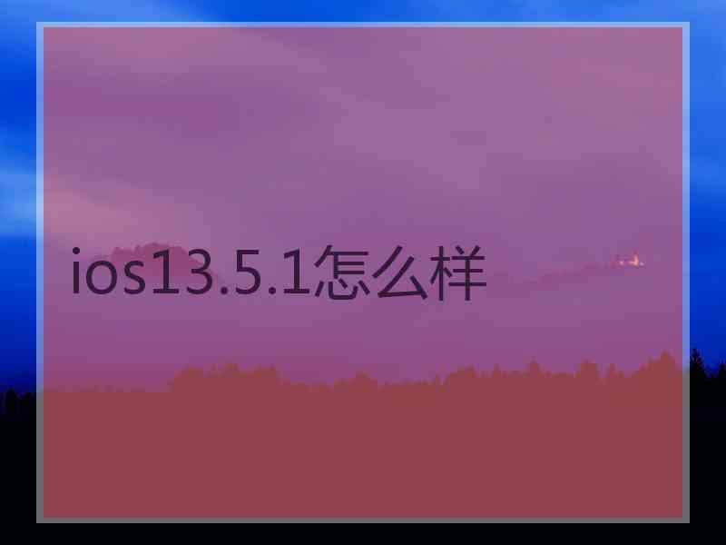 ios13.5.1怎么样