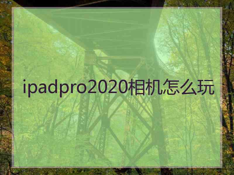 ipadpro2020相机怎么玩