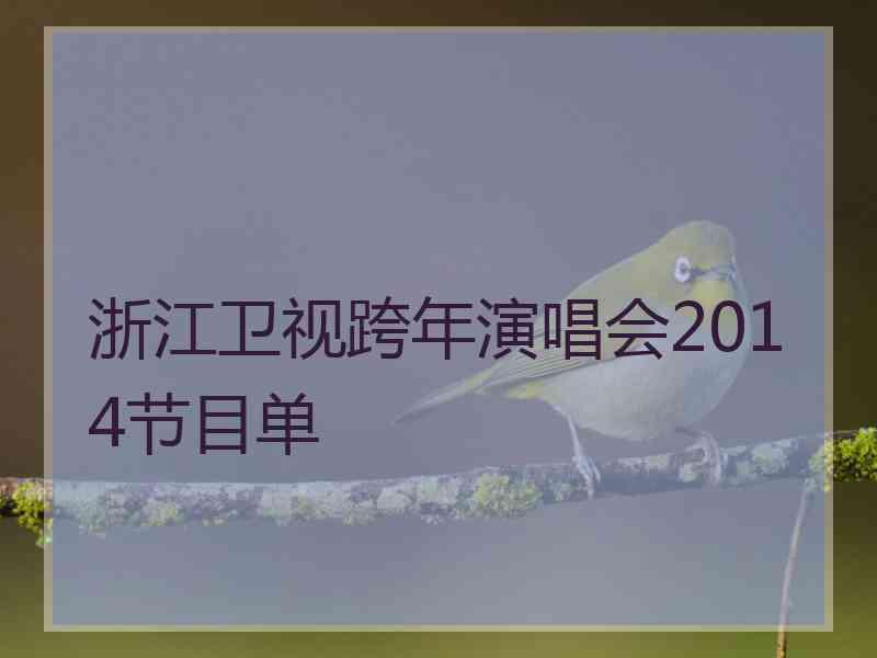 浙江卫视跨年演唱会2014节目单