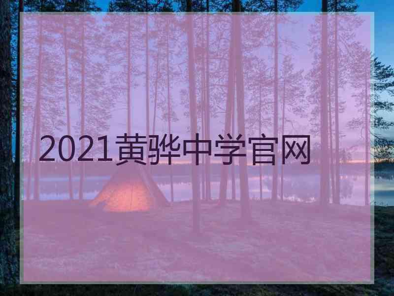 2021黄骅中学官网