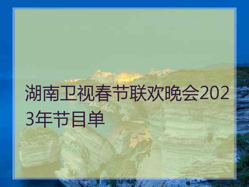 湖南卫视春节联欢晚会2023年节目单