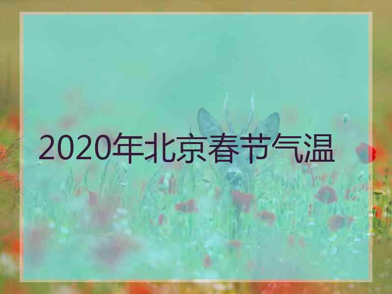 2020年北京春节气温