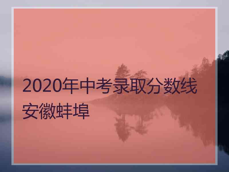 2020年中考录取分数线安徽蚌埠