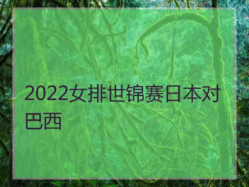 2022女排世锦赛日本对巴西