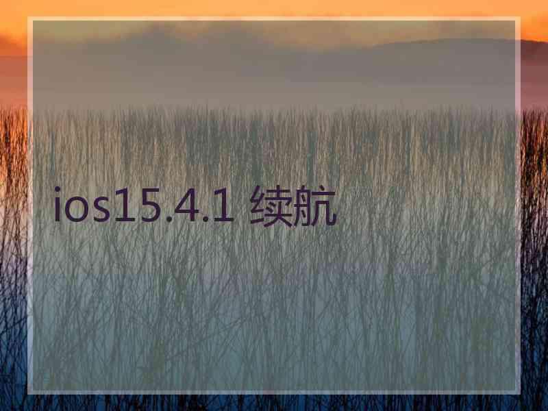 ios15.4.1 续航