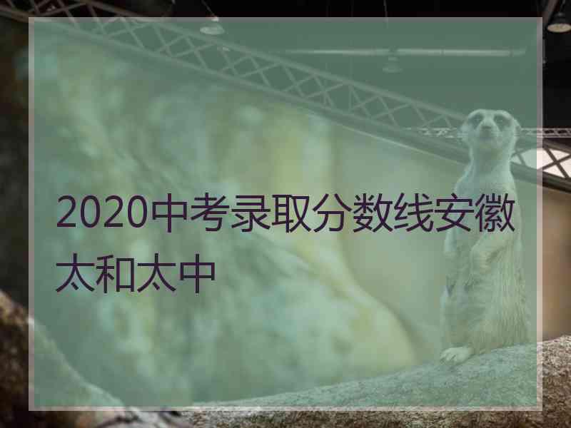 2020中考录取分数线安徽太和太中