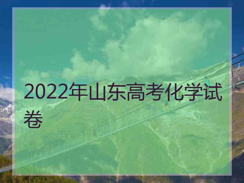 2022年山东高考化学试卷