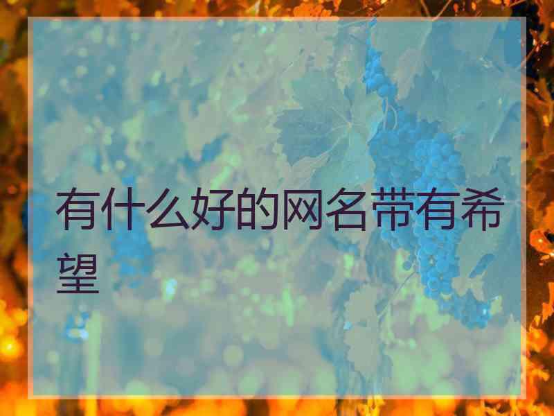 有什么好的网名带有希望