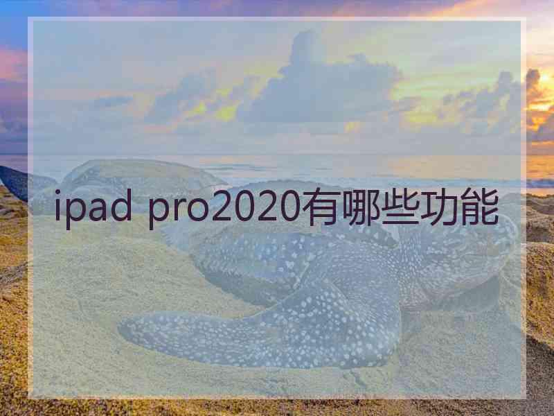 ipad pro2020有哪些功能