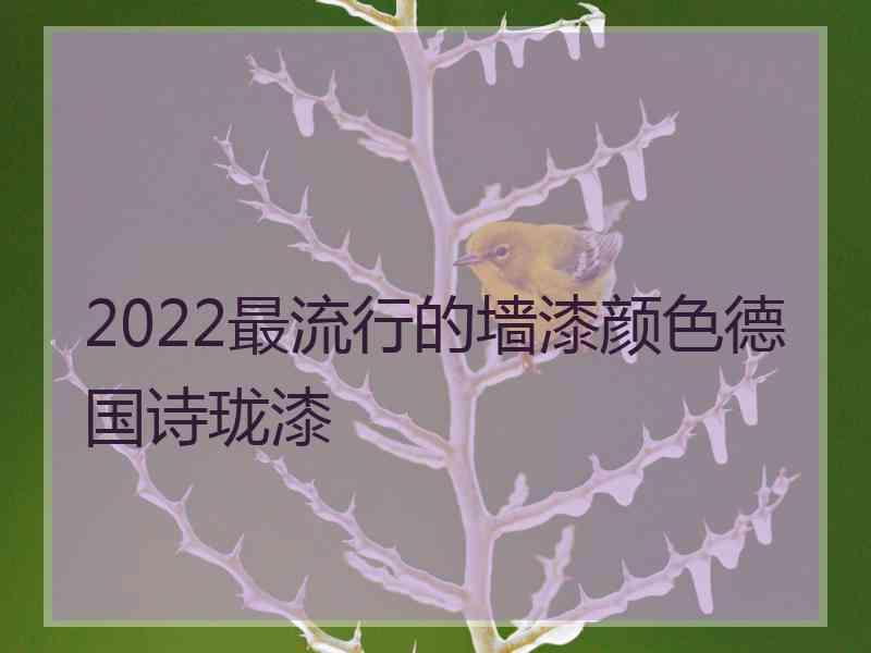 2022最流行的墙漆颜色德国诗珑漆