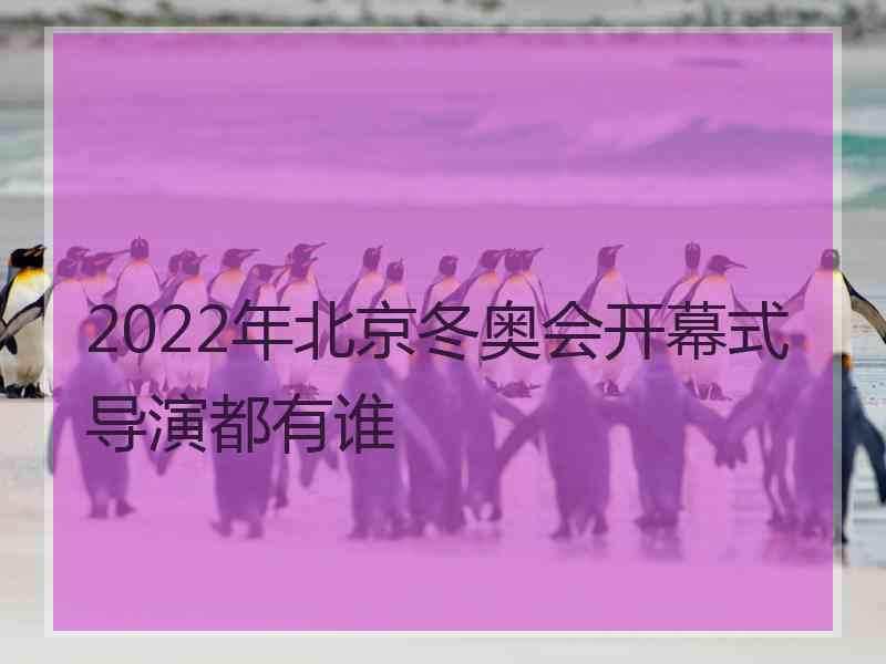 2022年北京冬奥会开幕式导演都有谁