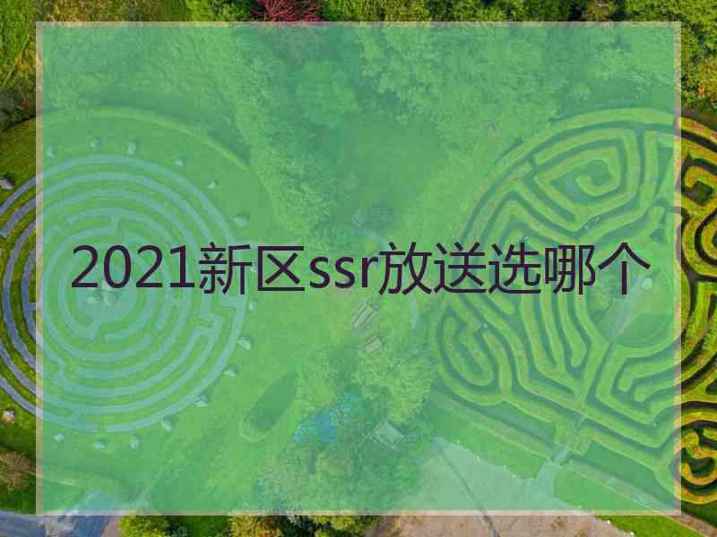 2021新区ssr放送选哪个