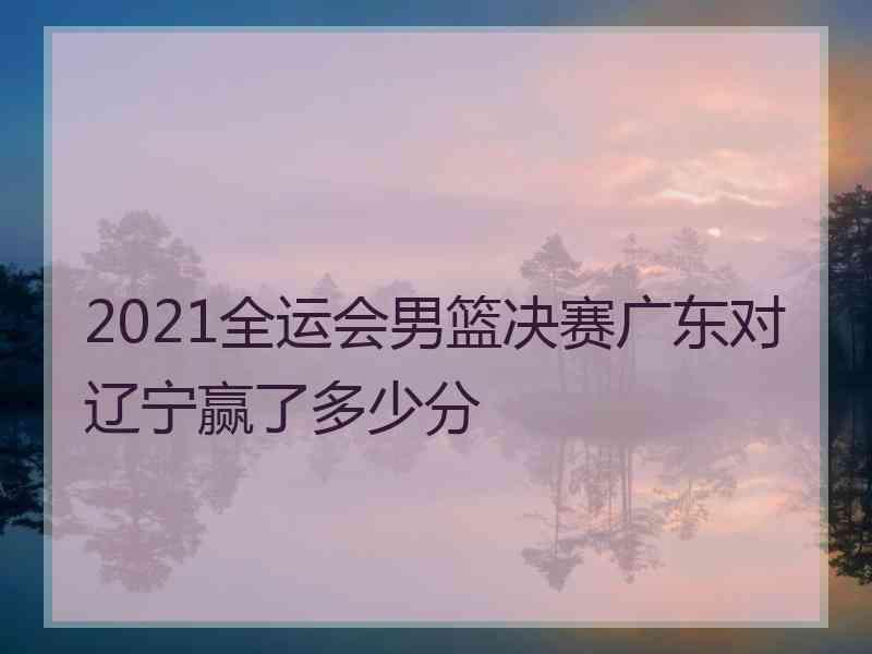 2021全运会男篮决赛广东对辽宁赢了多少分