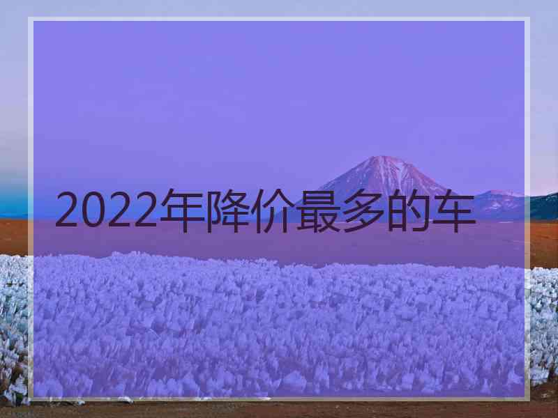 2022年降价最多的车