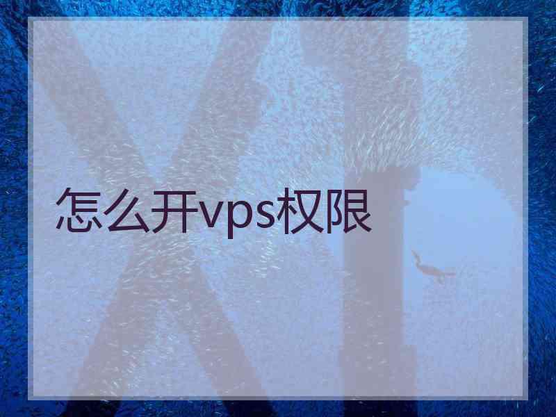 怎么开vps权限