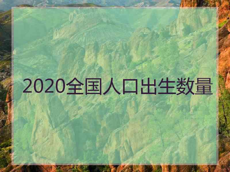 2020全国人口出生数量