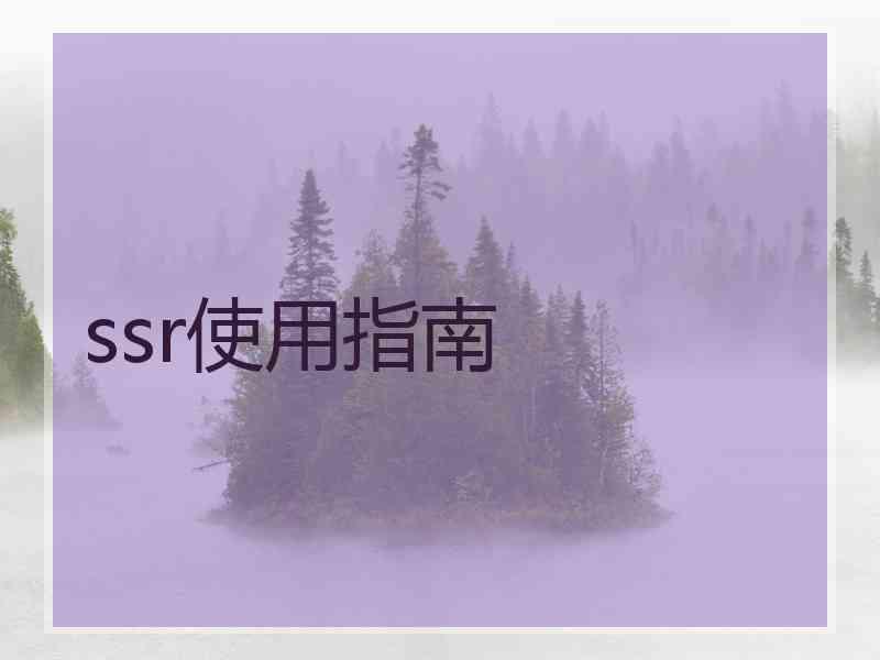 ssr使用指南